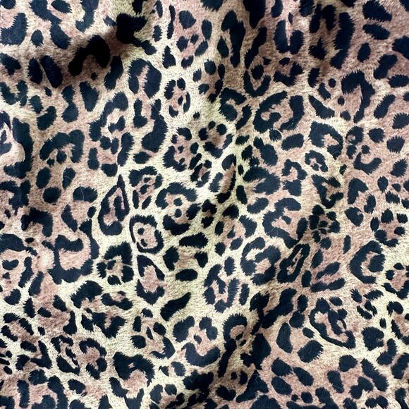 Chaps Classics Women's 1X 100% Cotton Animal Cheetah Print Button Front Blouse - Picture 4 of 7